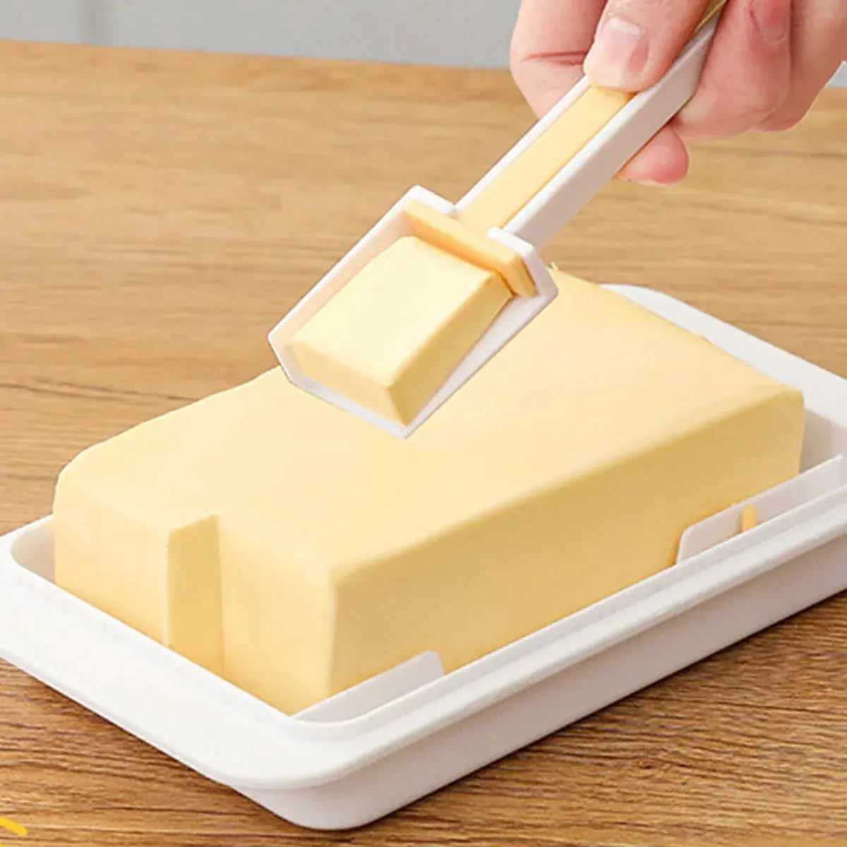 Butter Cheese Storage Box Kitchen Container with Lid Plastic Fridge Organizer - White Wholesale Hub