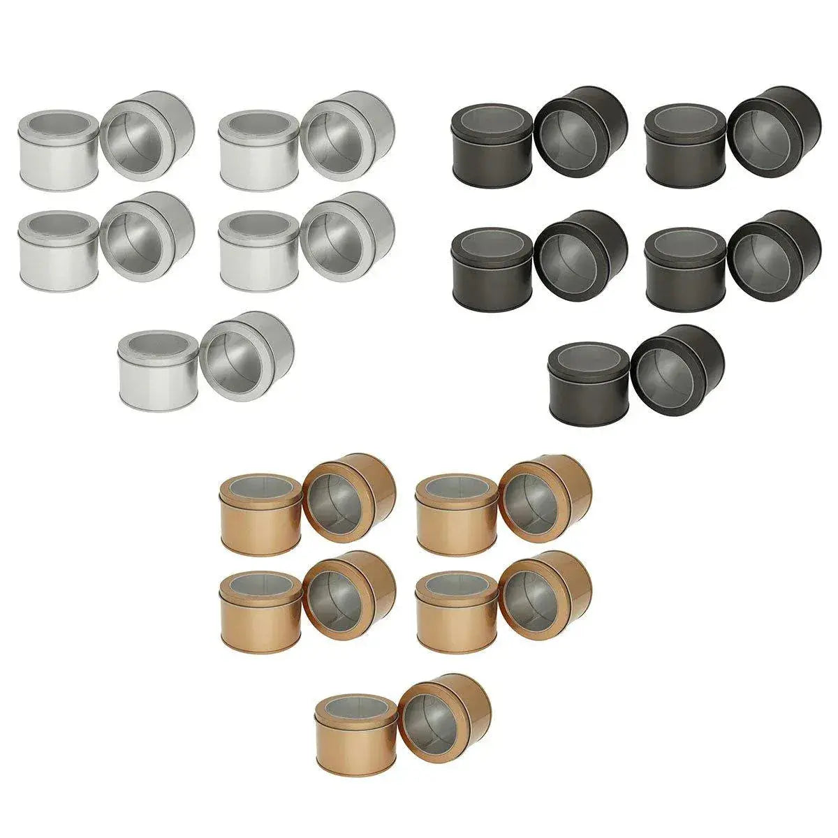 10pcs Open Window Cake Tin Box Bakery Biscuit Packaging Storage Tin Box Set - Gold Wholesale Hub