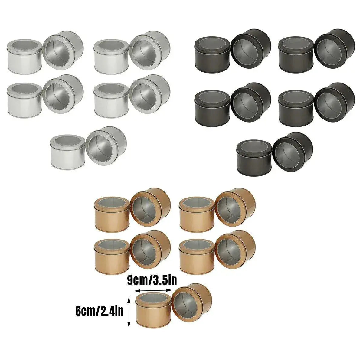10pcs Open Window Cake Tin Box Bakery Biscuit Packaging Storage Tin Box Set - Gold Wholesale Hub