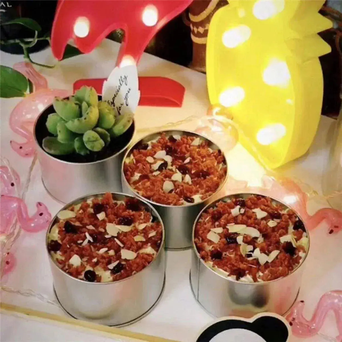 10pcs Open Window Cake Tin Box Bakery Biscuit Packaging Storage Tin Box Set - Gold Wholesale Hub