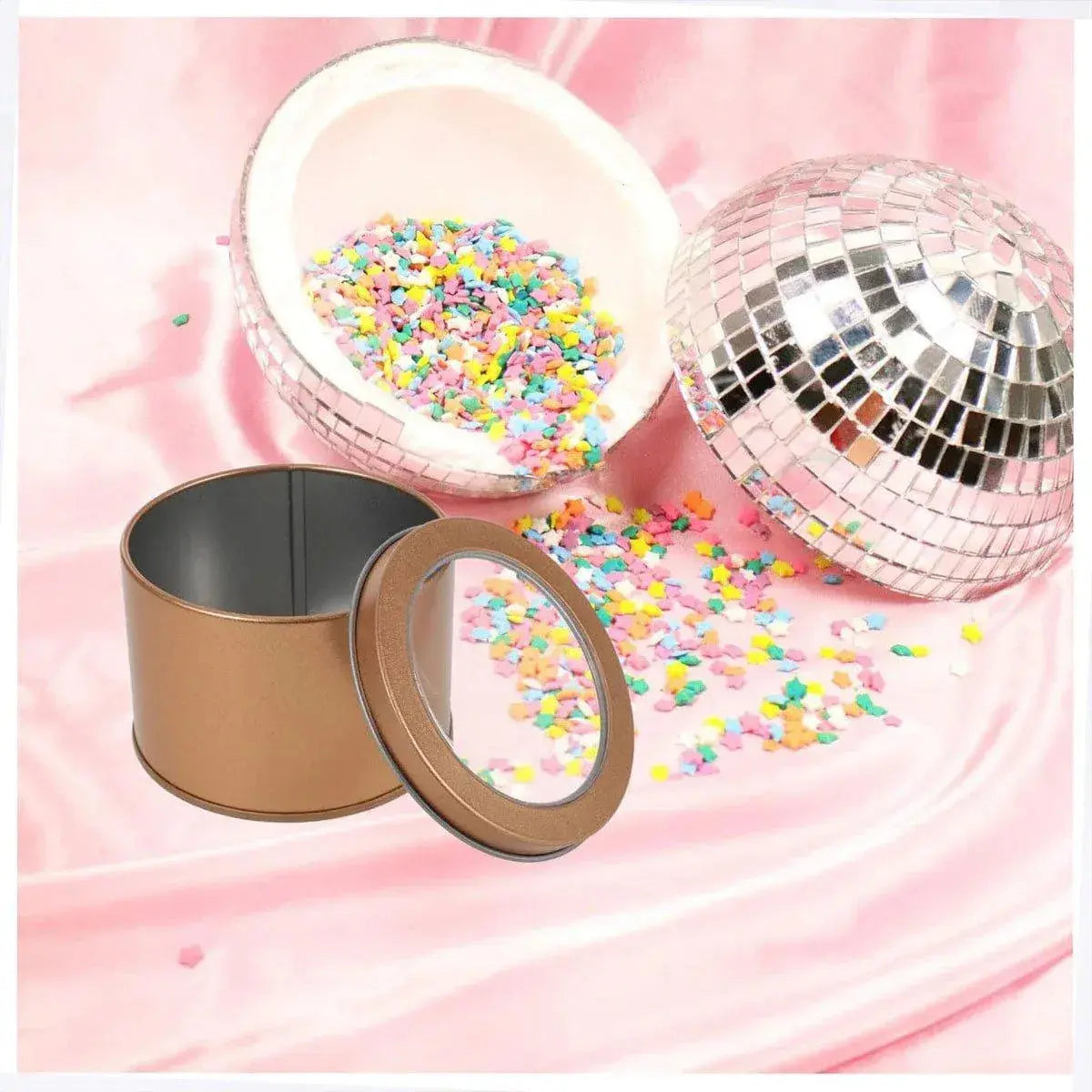10pcs Open Window Cake Tin Box Bakery Biscuit Packaging Storage Tin Box Set - Gold Wholesale Hub