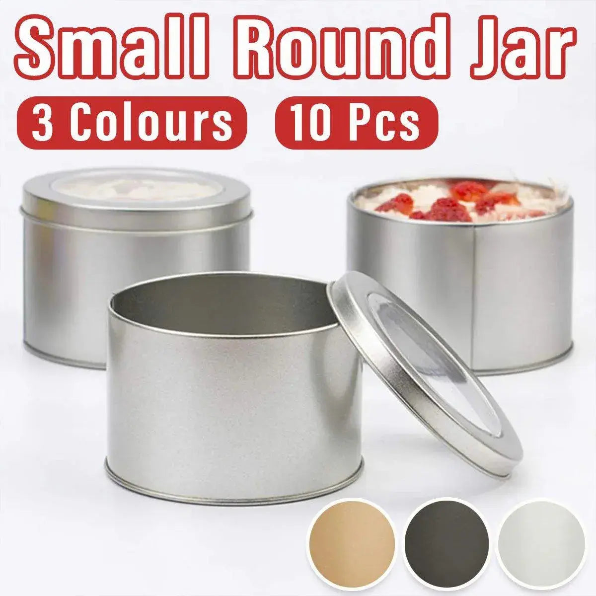 10pcs Open Window Cake Tin Box Bakery Biscuit Packaging Storage Tin Box Set - Gold Wholesale Hub