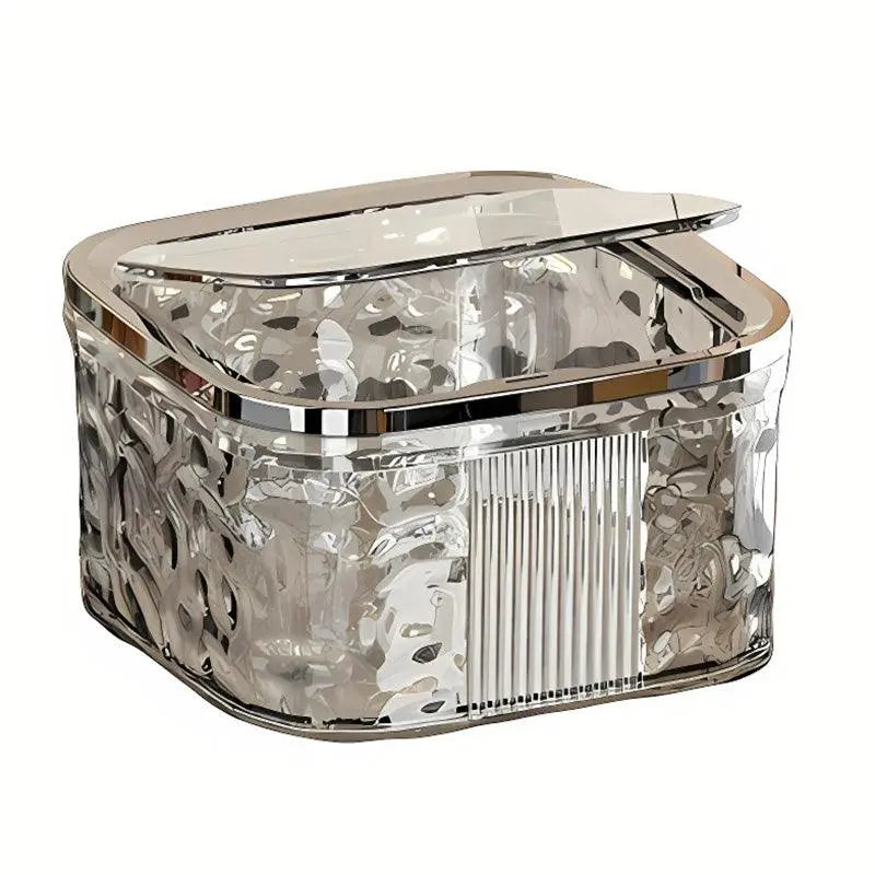 Desktop Mini Trash Can Small Waste Bin Storage Bucket for Office Kitchen Home - Grey-S Wholesale Hub