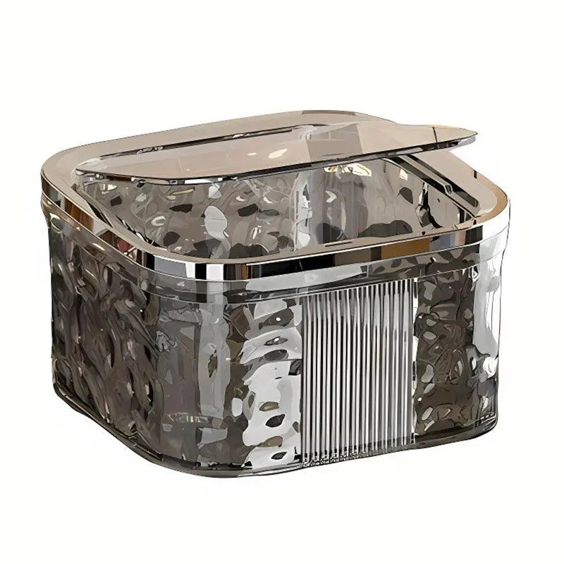 Desktop Mini Trash Can Small Waste Bin Storage Bucket for Office Kitchen Home - Grey-S Wholesale Hub
