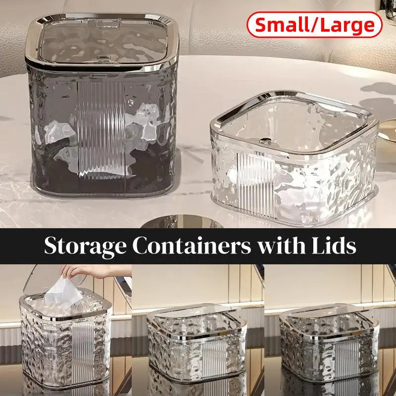 Desktop Mini Trash Can Small Waste Bin Storage Bucket for Office Kitchen Home - White-S Wholesale Hub