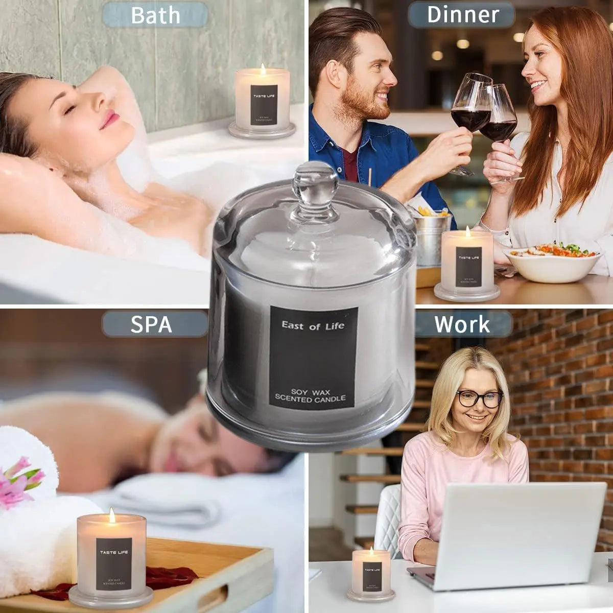 2Pcs Smokeless Glass Aromatherapy Candles Scented Gift Set for Relaxation - Velvet Rose Wholesale Hub