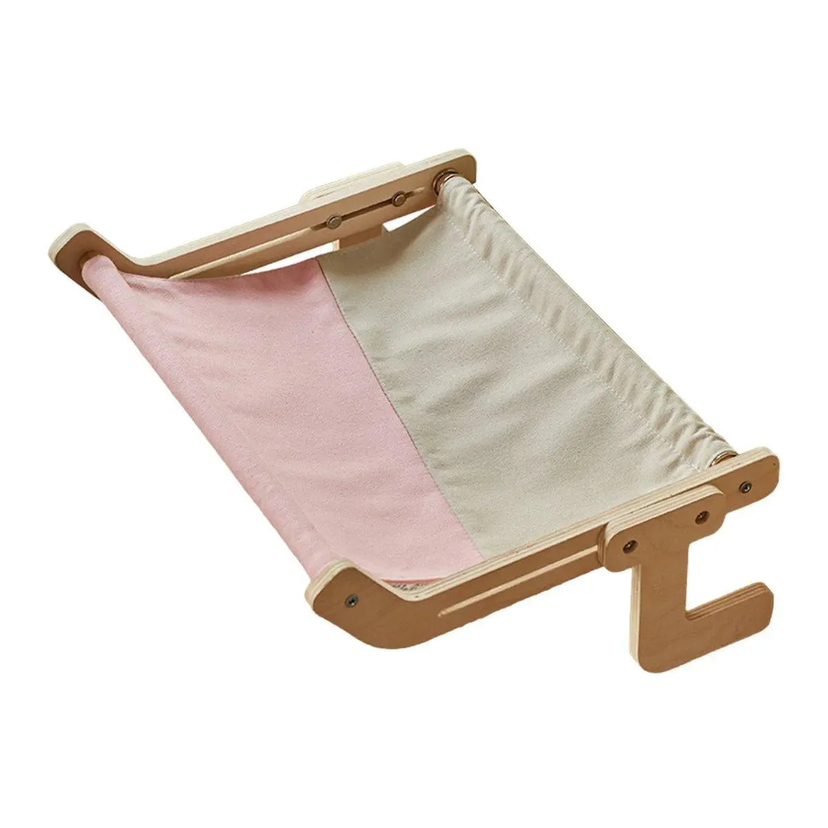 Window Hanging Cat Hammock Solid Wood Sun Bed Nest for All Seasons Durable - Grey+Pink Wholesale Hub