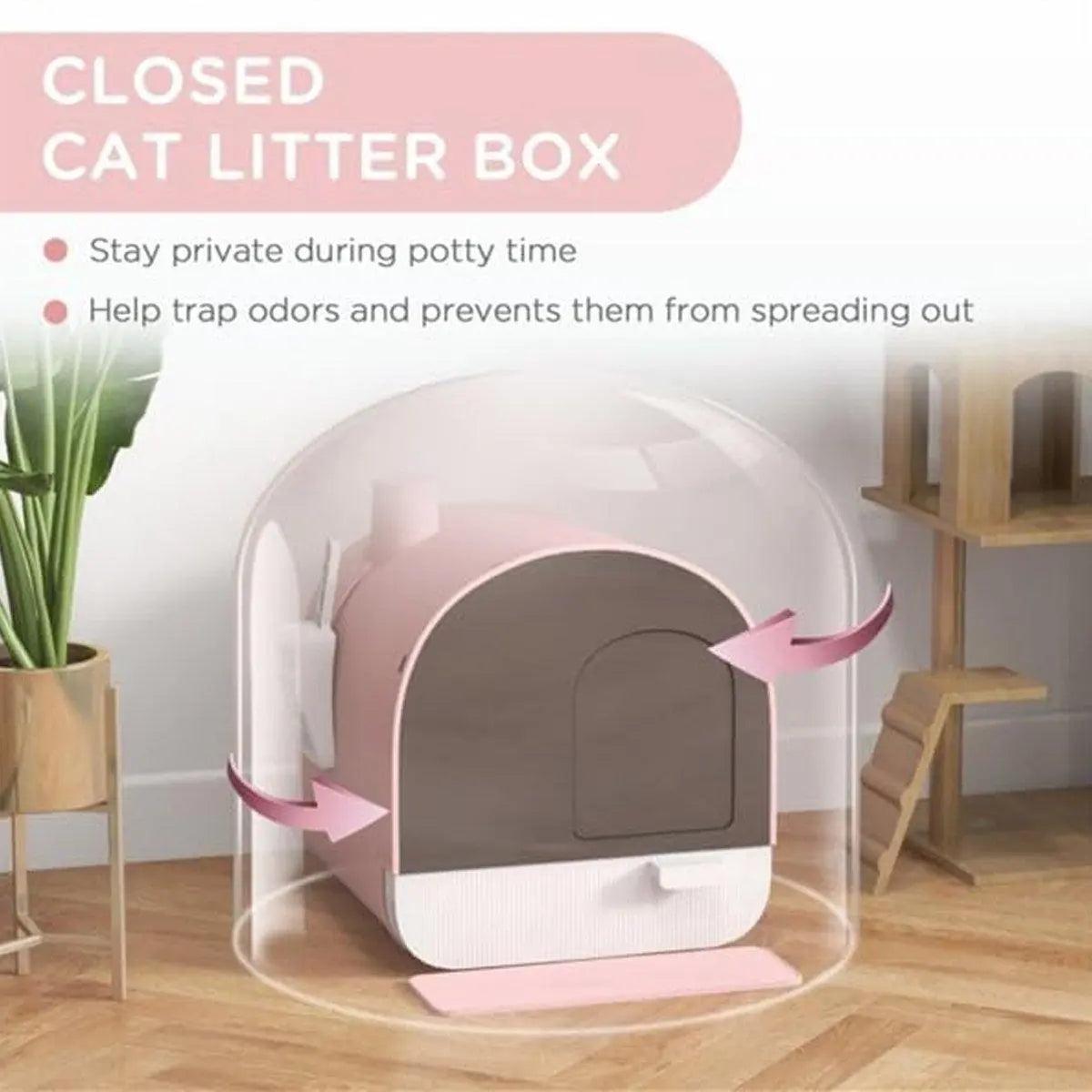 Fully Enclosed Cat Litter Pan Large Litter Box with Drawer Cat Toilet Tray - Green Wholesale Hub