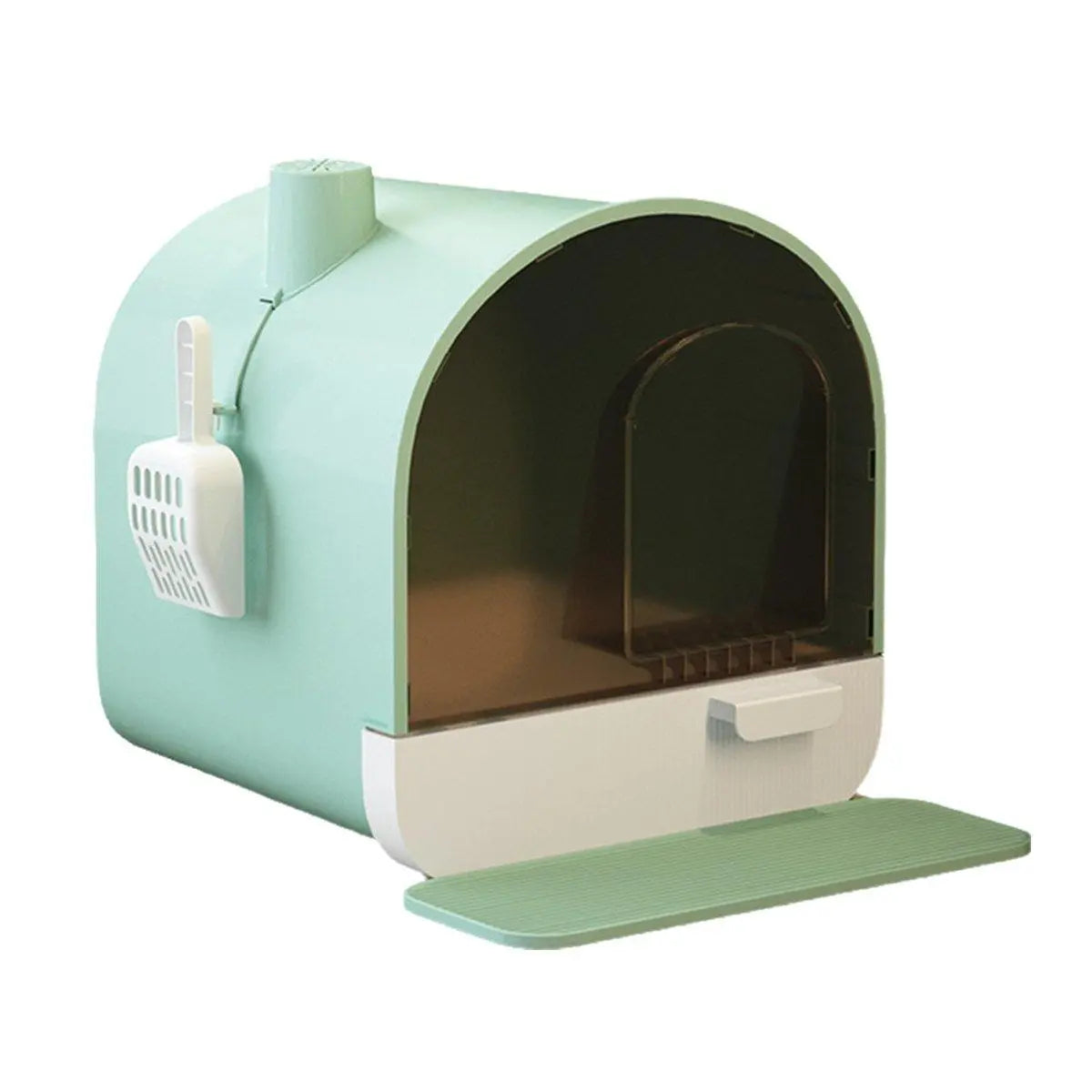 Fully Enclosed Cat Litter Pan Large Litter Box with Drawer Cat Toilet Tray - Green Wholesale Hub