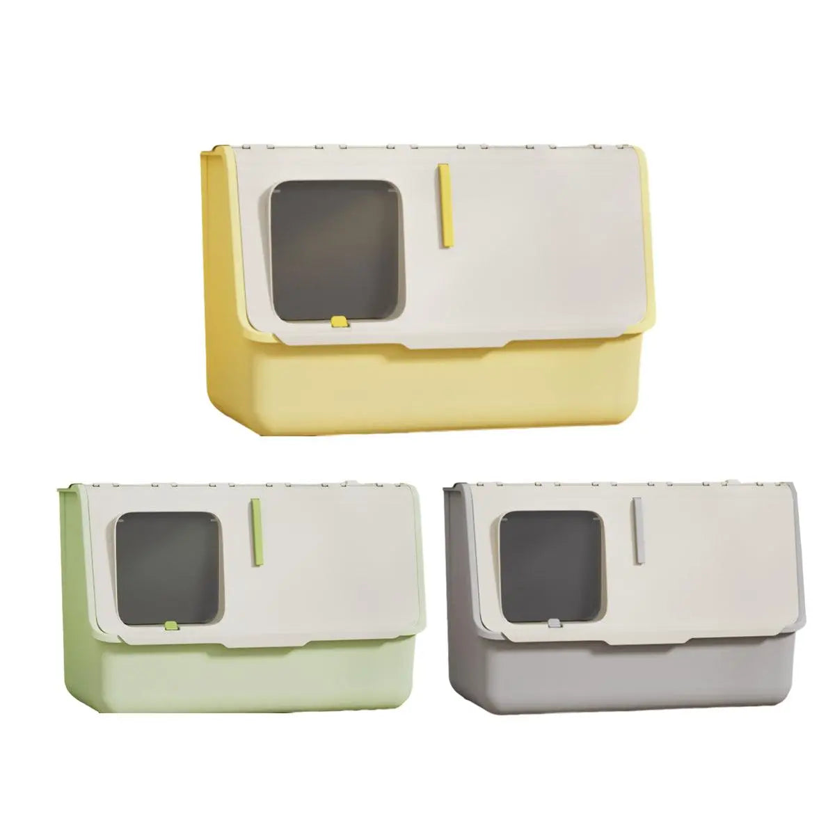 Large Fully Enclosed Cat Litter Box with Lid Odor Control Litter Pan for Cats - Green Wholesale Hub