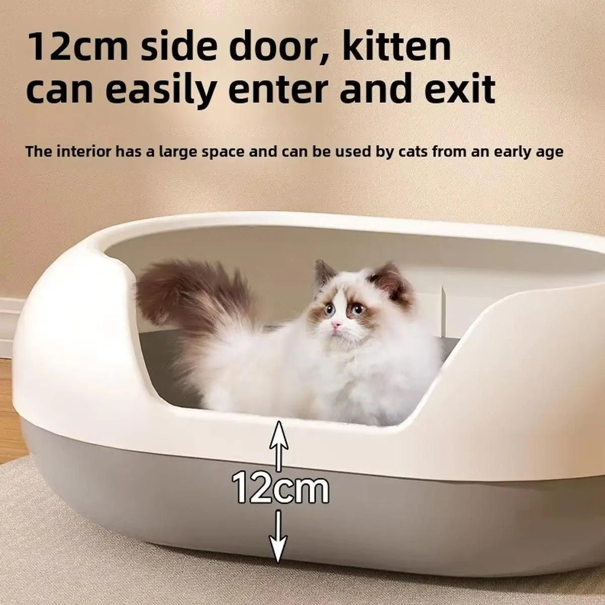 Large Semi Closed Cat Litter Box Covered Litter Pan for Cats Easy Clean Design - Green Wholesale Hub