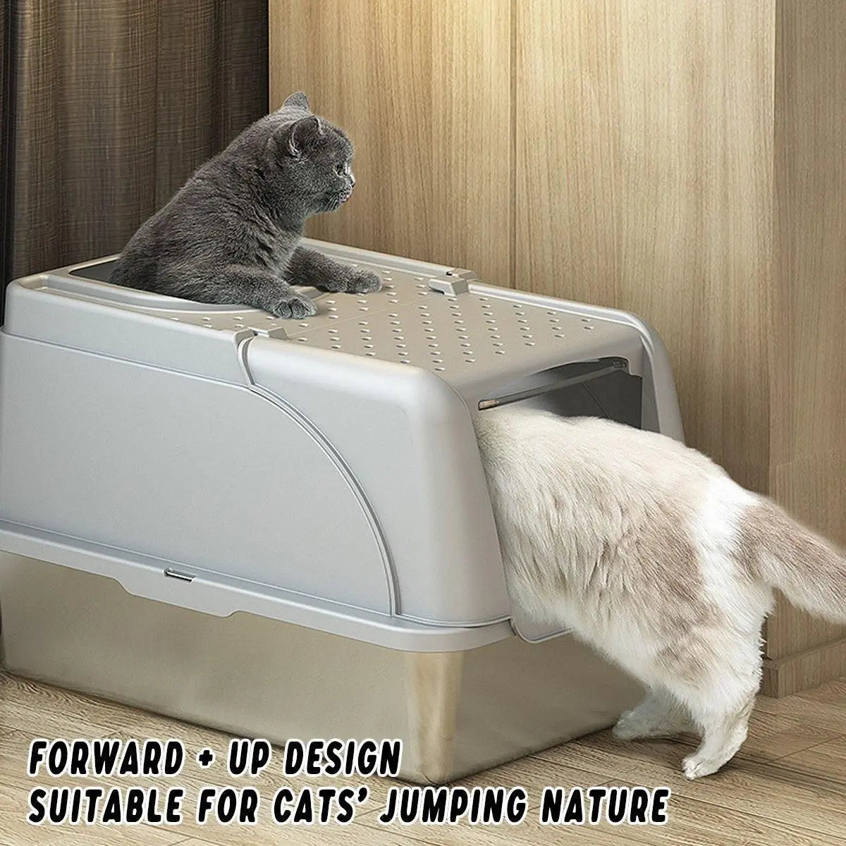 Durable Stainless Steel Cat Litter Box Pan Pet Toilet Odor Control Tray Large - Grey Wholesale Hub