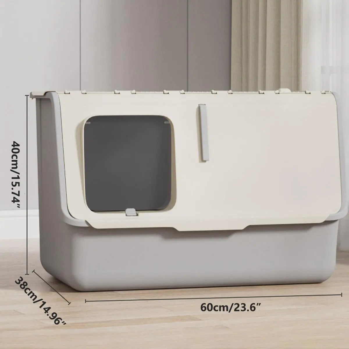Large Fully Enclosed Cat Litter Box with Lid Odor Control Litter Pan for Cats - Yellow Wholesale Hub
