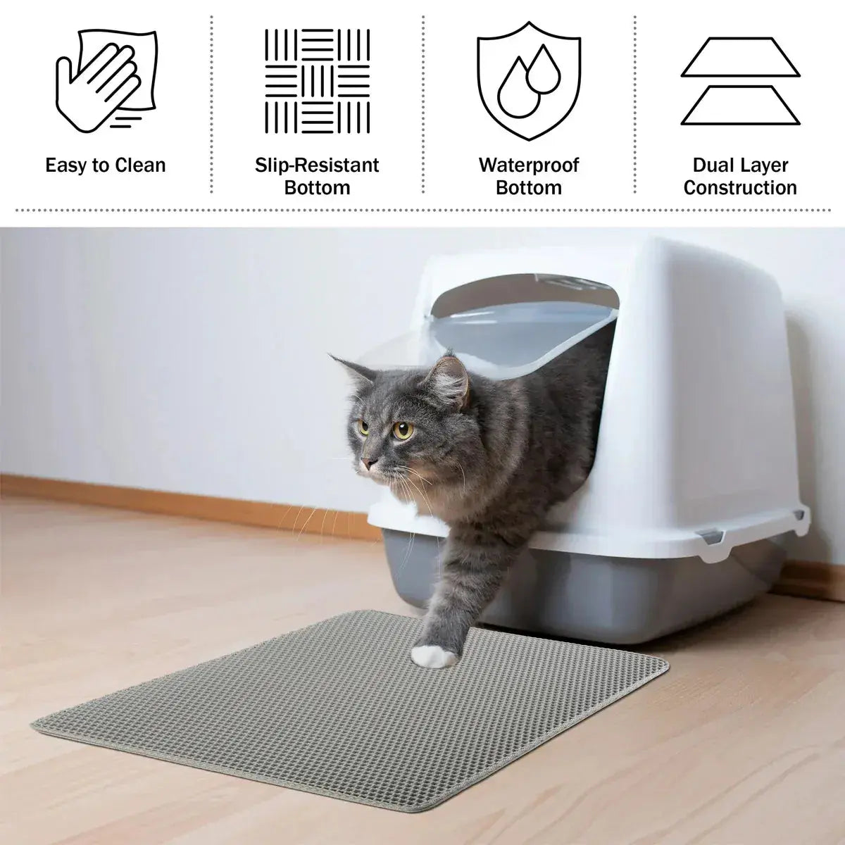 Washable Cat Litter Pad Waterproof Mat Reusable Pet Pee Training Pad Litter Box - 35x60cm Wholesale Hub