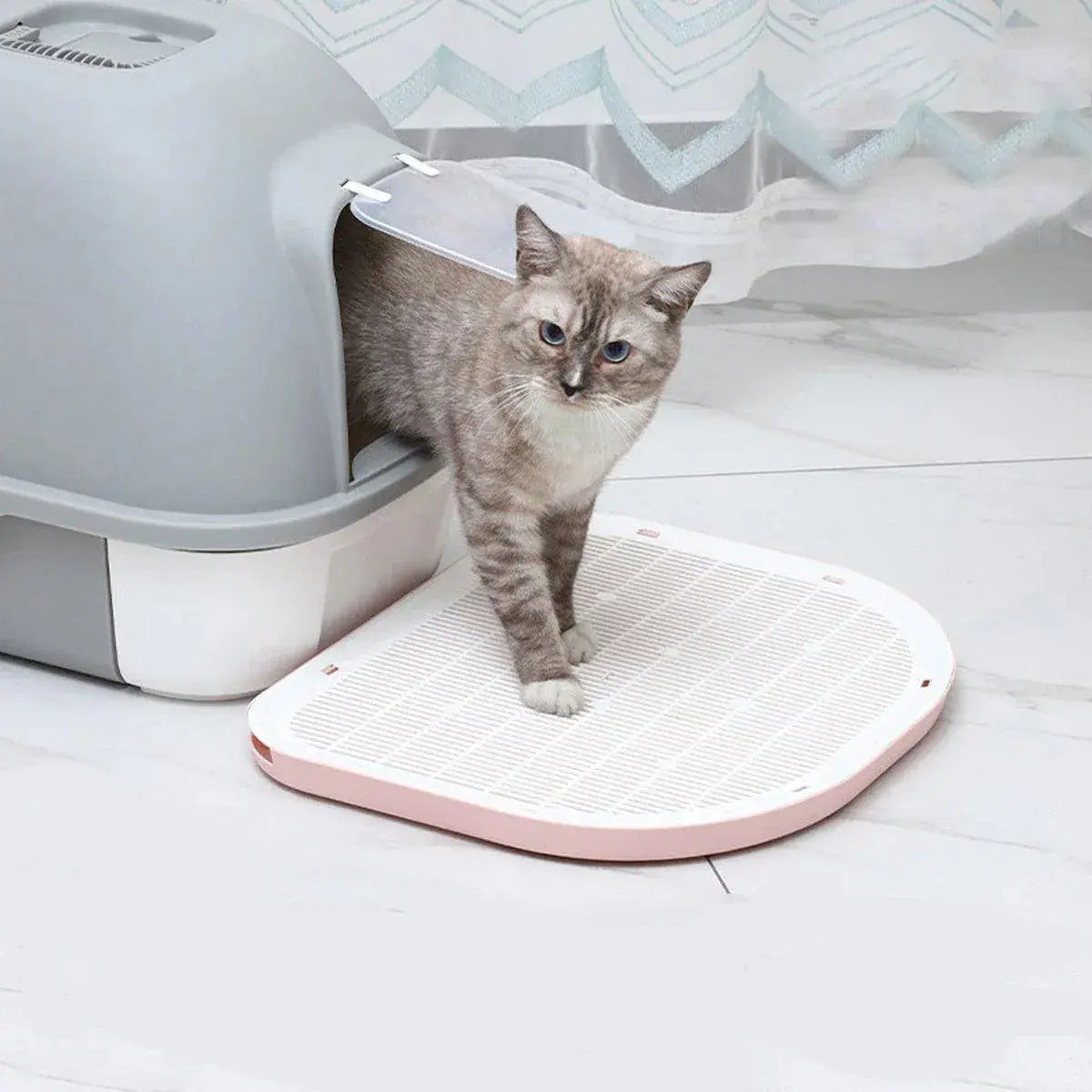Anti Spill Cat Litter Mat Double Layer Pet Toilet Mat for Litter Box - Pink Wholesale Hub