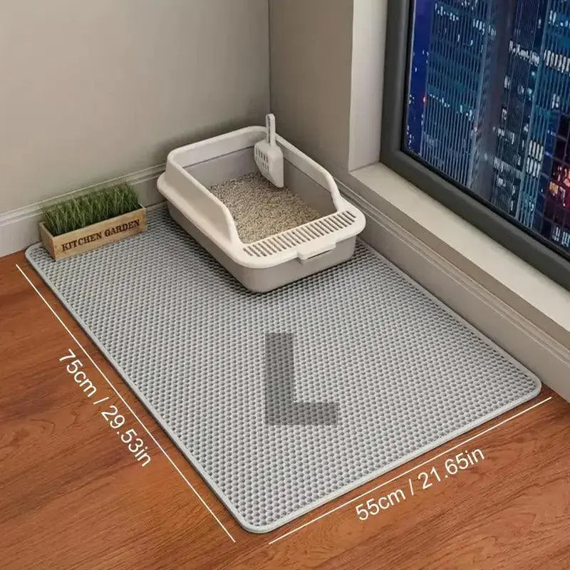 Large Double Layer Litter Mat Waterproof Non Slip Cat Trapping Pad Easy to Clean - 90x60cm Wholesale Hub