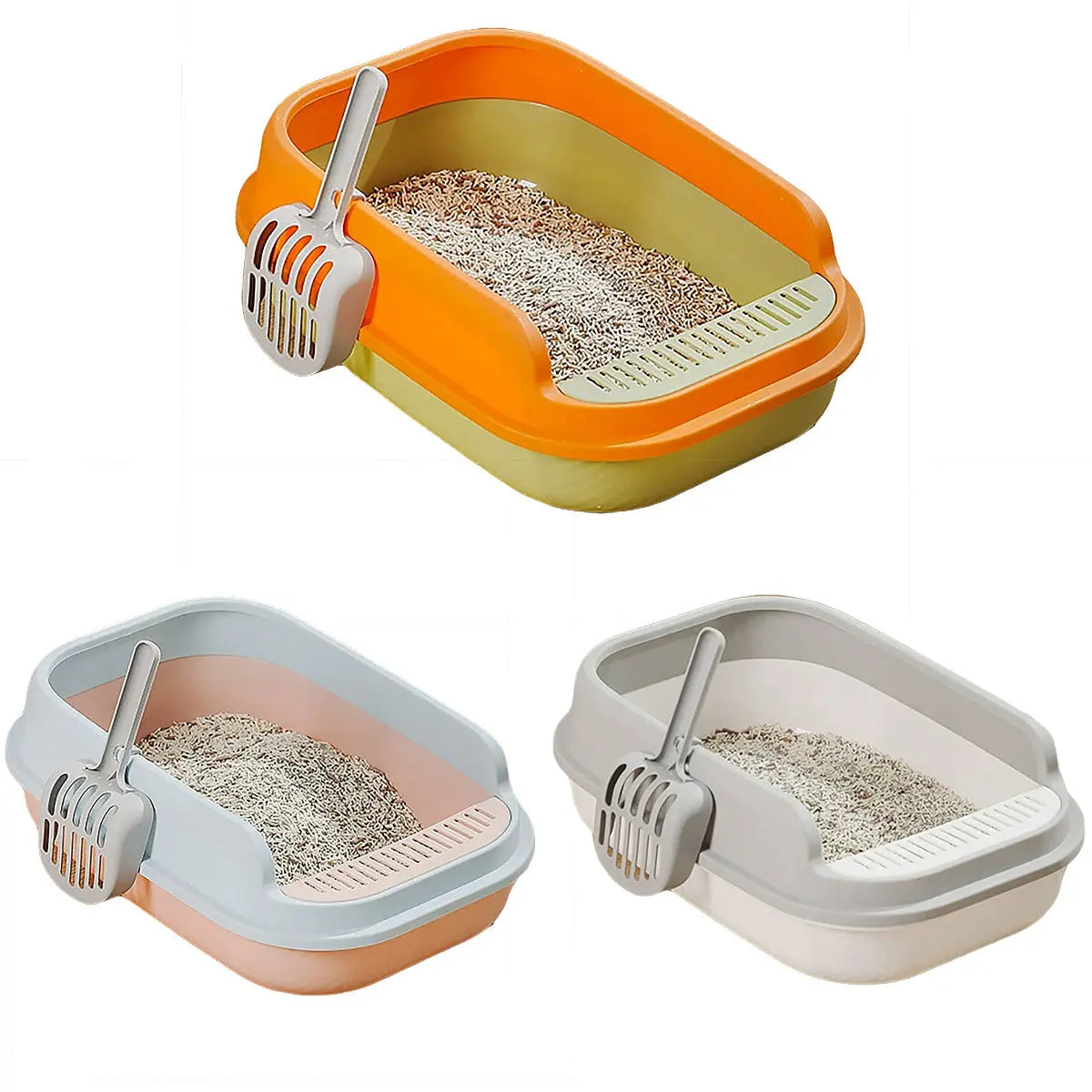 12L Semi Enclosed Large Cat Litter Box with Delivery Shovel Easy Clean Toilet - Purple-Pink Wholesale Hub