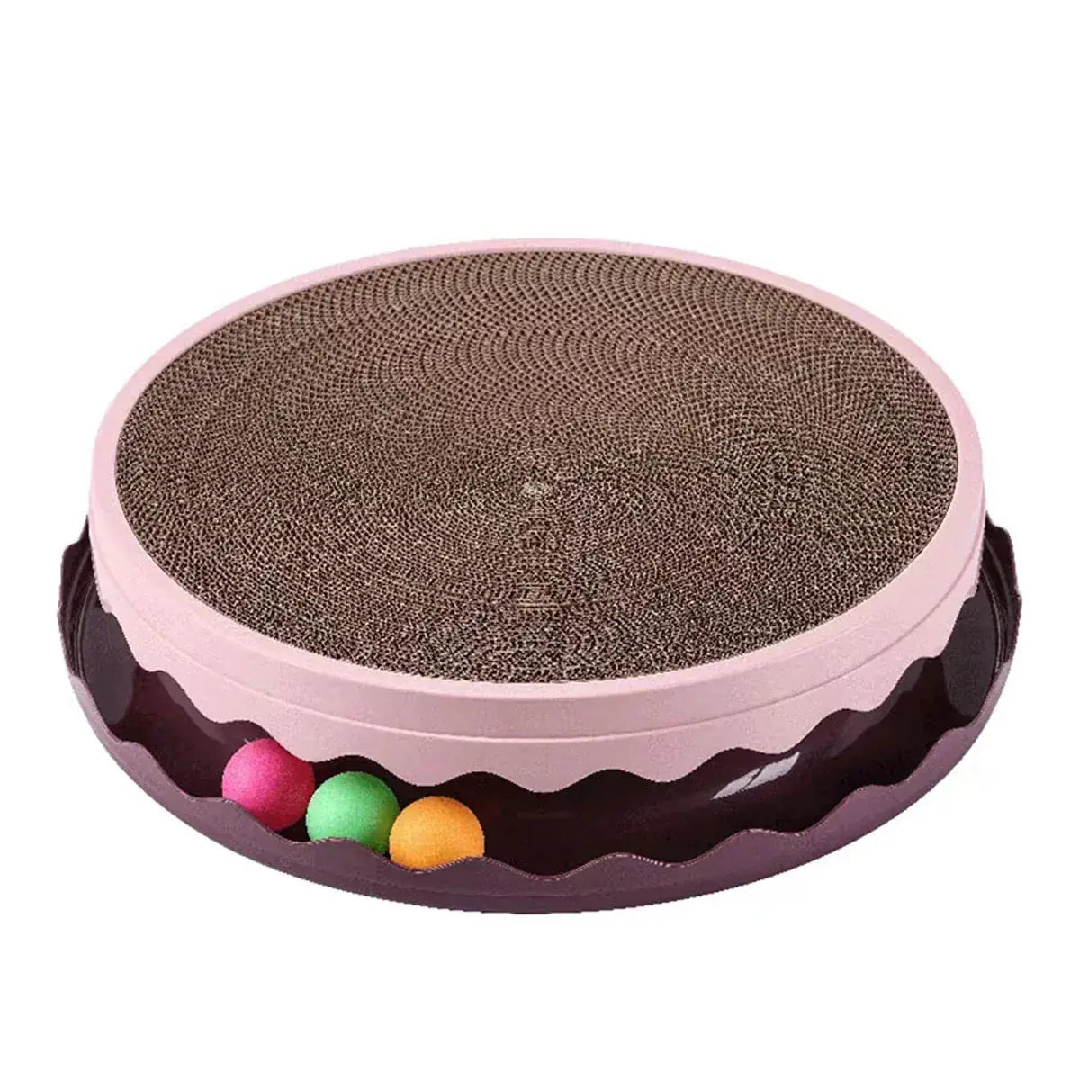 Cat Scratcher Turntable Toy Large Round Corrugated Board Nest Scratch Resistant - Pink Wholesale Hub