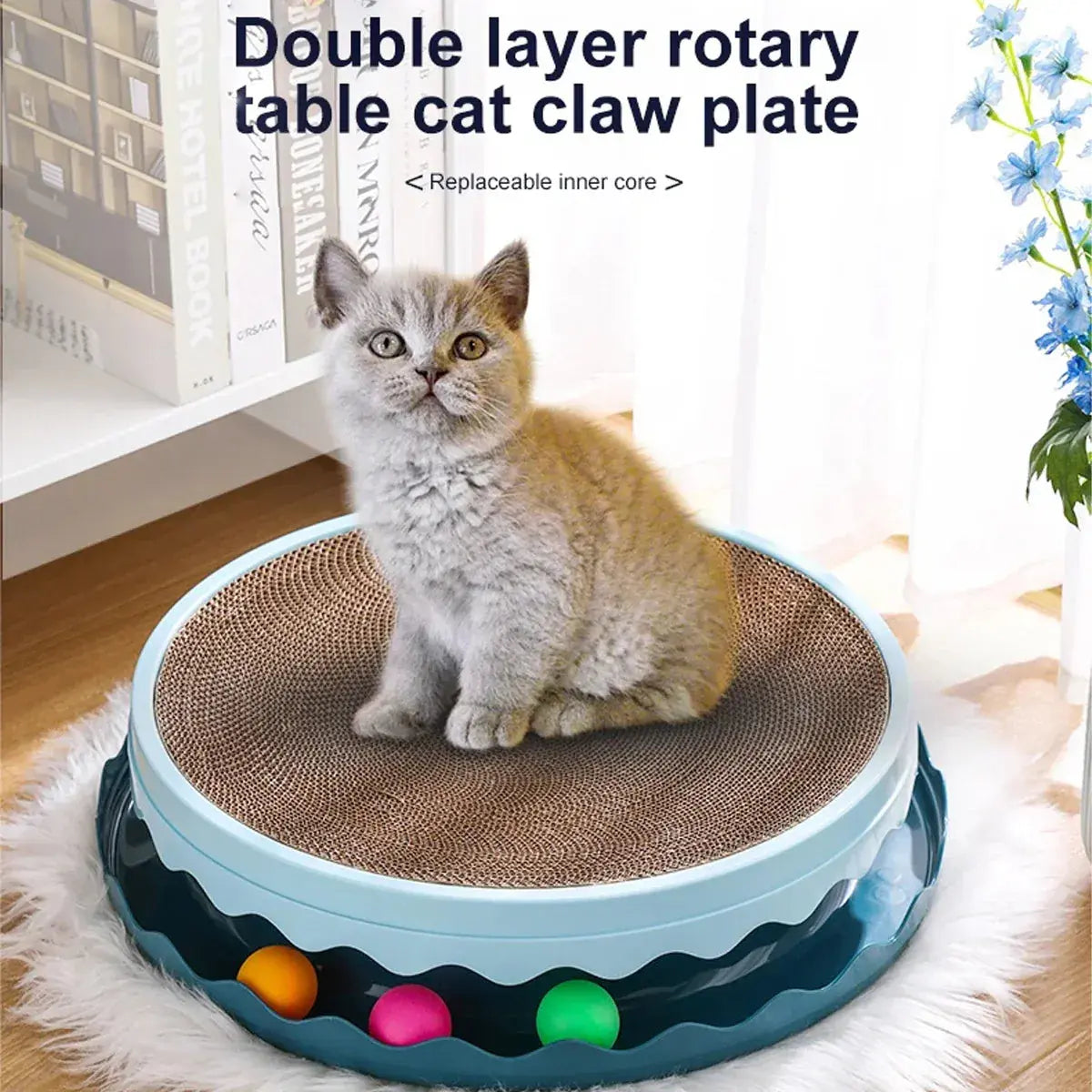 Cat Scratcher Turntable Toy Large Round Corrugated Board Nest Scratch Resistant - Pink Wholesale Hub