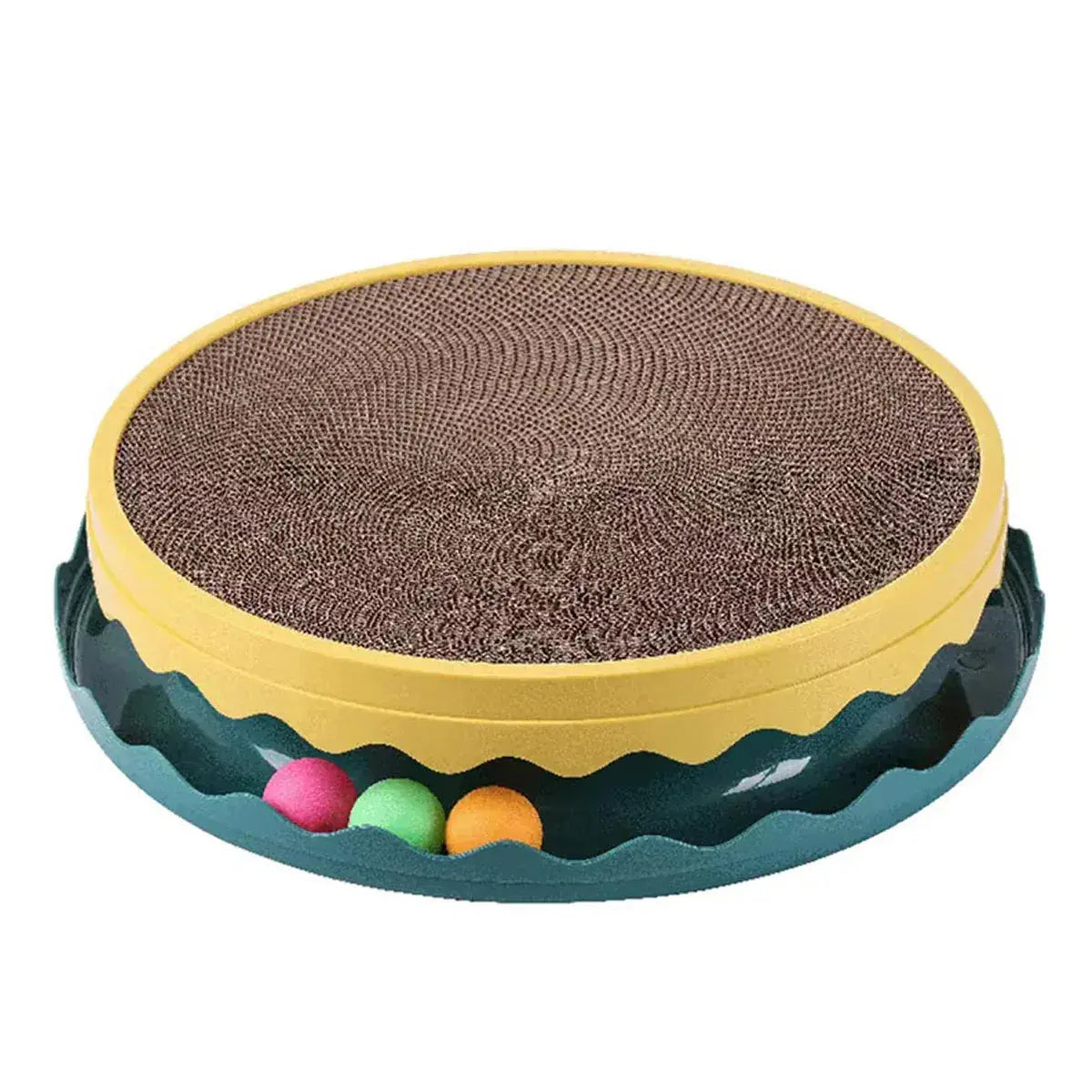 Cat Scratcher Turntable Toy Large Round Corrugated Board Nest Scratch Resistant - Yellow Wholesale Hub