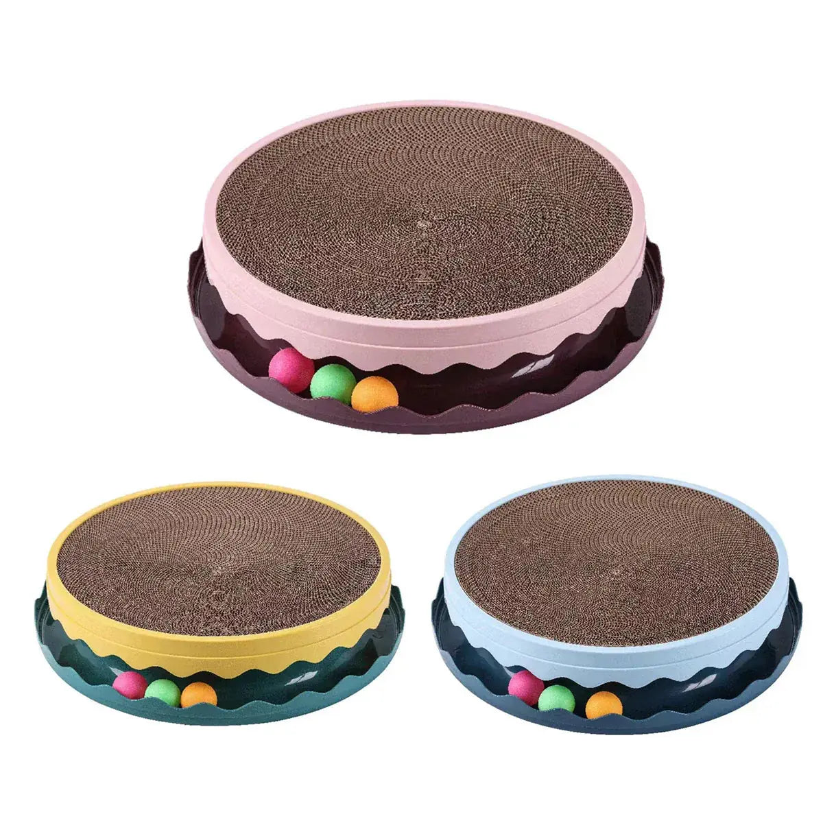 Cat Scratcher Turntable Toy Large Round Corrugated Board Nest Scratch Resistant - Yellow Wholesale Hub