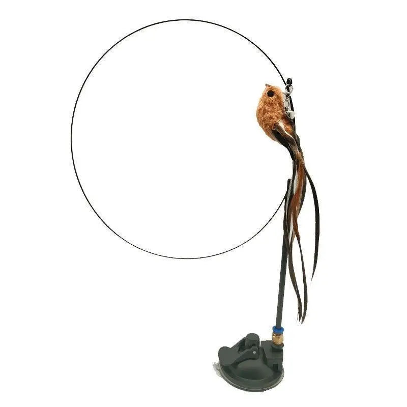 Cat Play Toy Simulation Birds Teaser Wand Interactive Stick with Suction Cup - 1 Wholesale Hub
