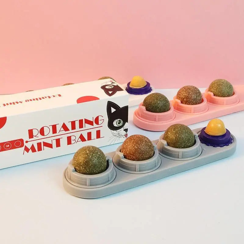 Cat Toy Catnip Ball Lick Solid Nutrition Help Digestion Wall Mount Hair Remover - Pink Wholesale Hub