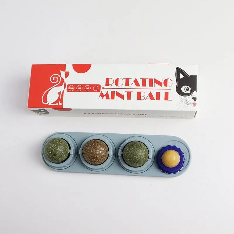 Cat Toy Catnip Ball Lick Solid Nutrition Help Digestion Wall Mount Hair Remover - Pink Wholesale Hub