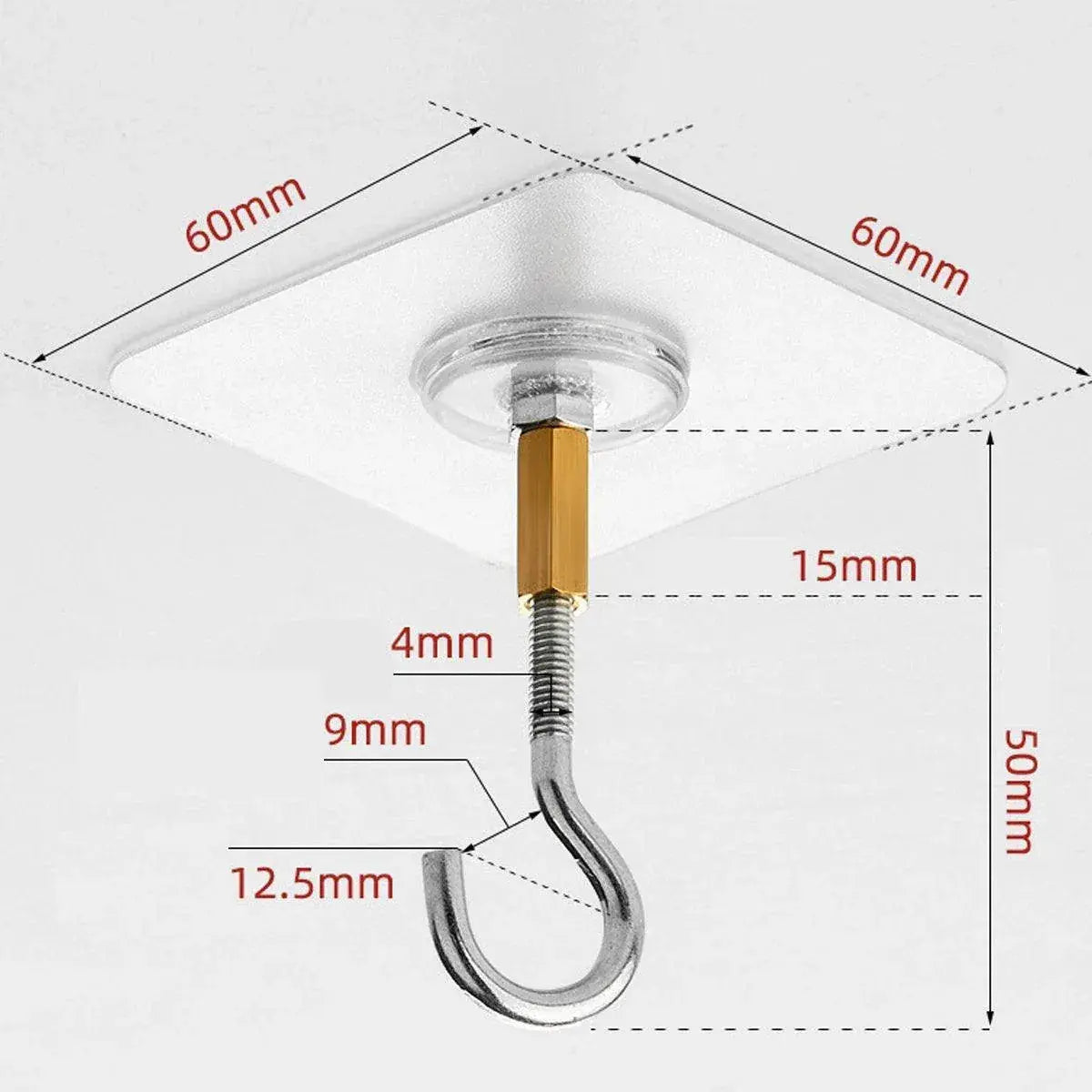 12 PCS Heavy Duty Self Adhesive Hooks Stainless Steel Ceiling Hooks for Home - Closed Wholesale Hub
