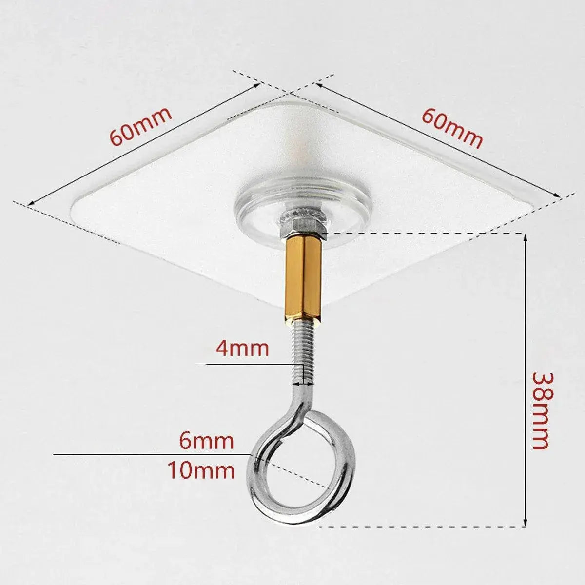 12 PCS Heavy Duty Self Adhesive Hooks Stainless Steel Ceiling Hooks for Home - Closed Wholesale Hub