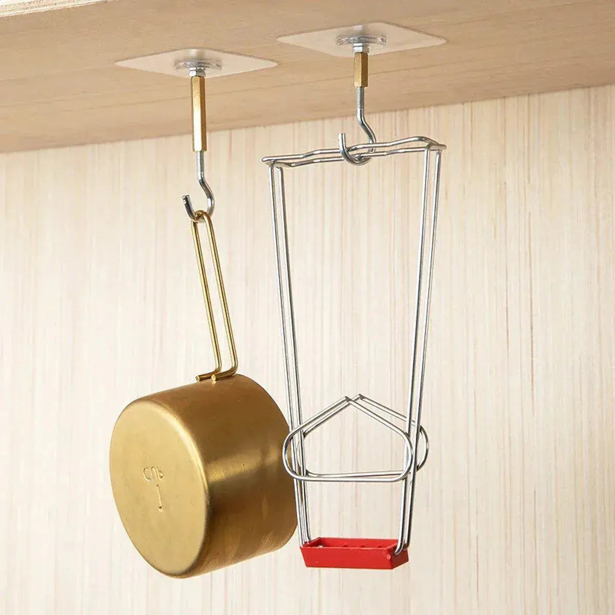 12 PCS Heavy Duty Self Adhesive Hooks Stainless Steel Ceiling Hooks for Home - Closed Wholesale Hub