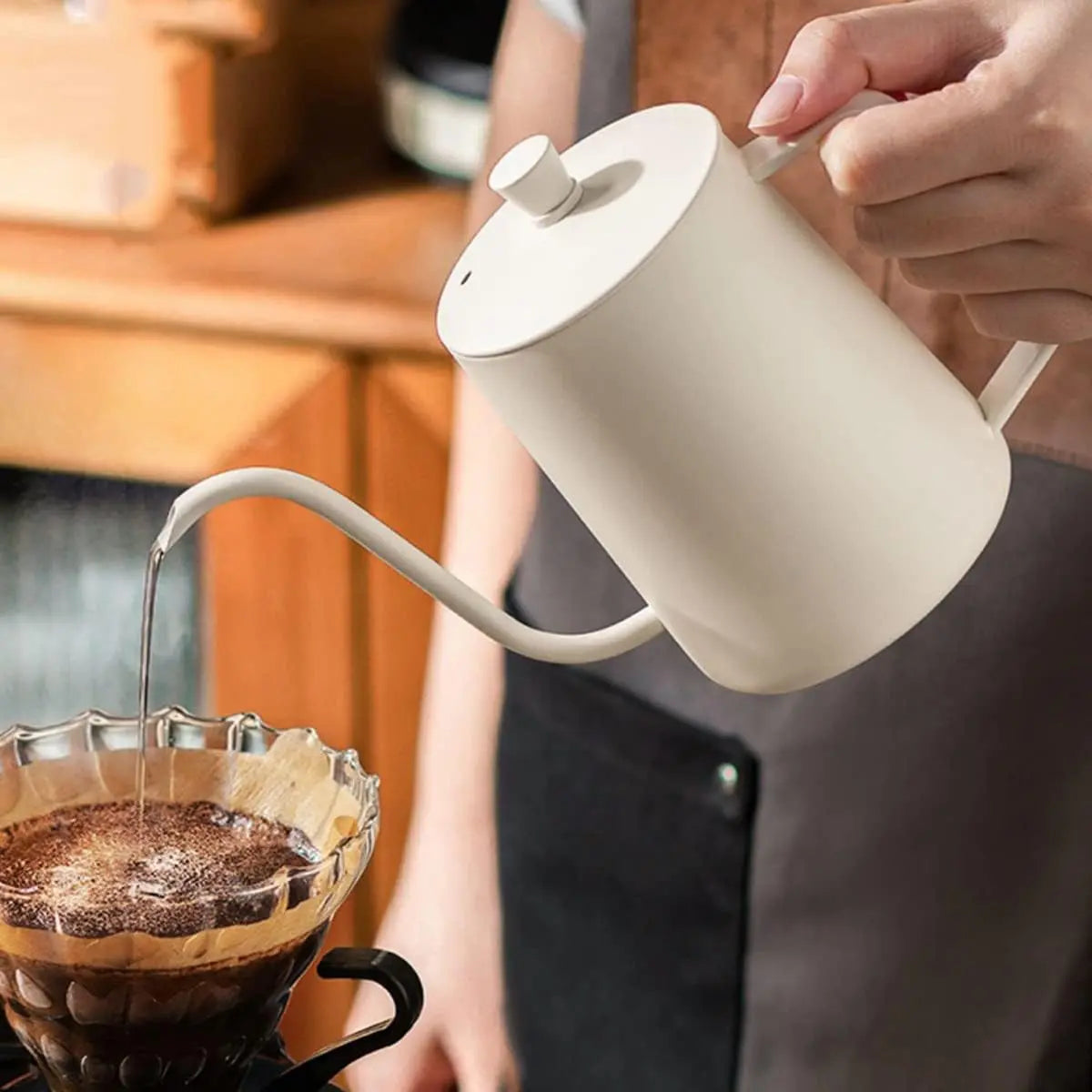 Hand Drip Coffee Pot Stainless Steel Fine Spout Hanging Ear Filter Cup Kettle - Black Wholesale Hub