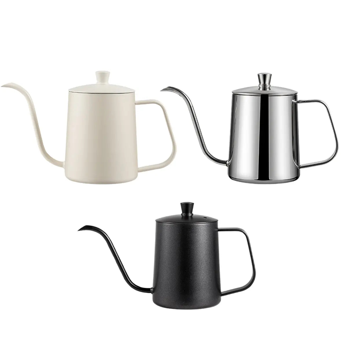 Hand Drip Coffee Pot Stainless Steel Fine Spout Hanging Ear Filter Cup Kettle - Silver Wholesale Hub