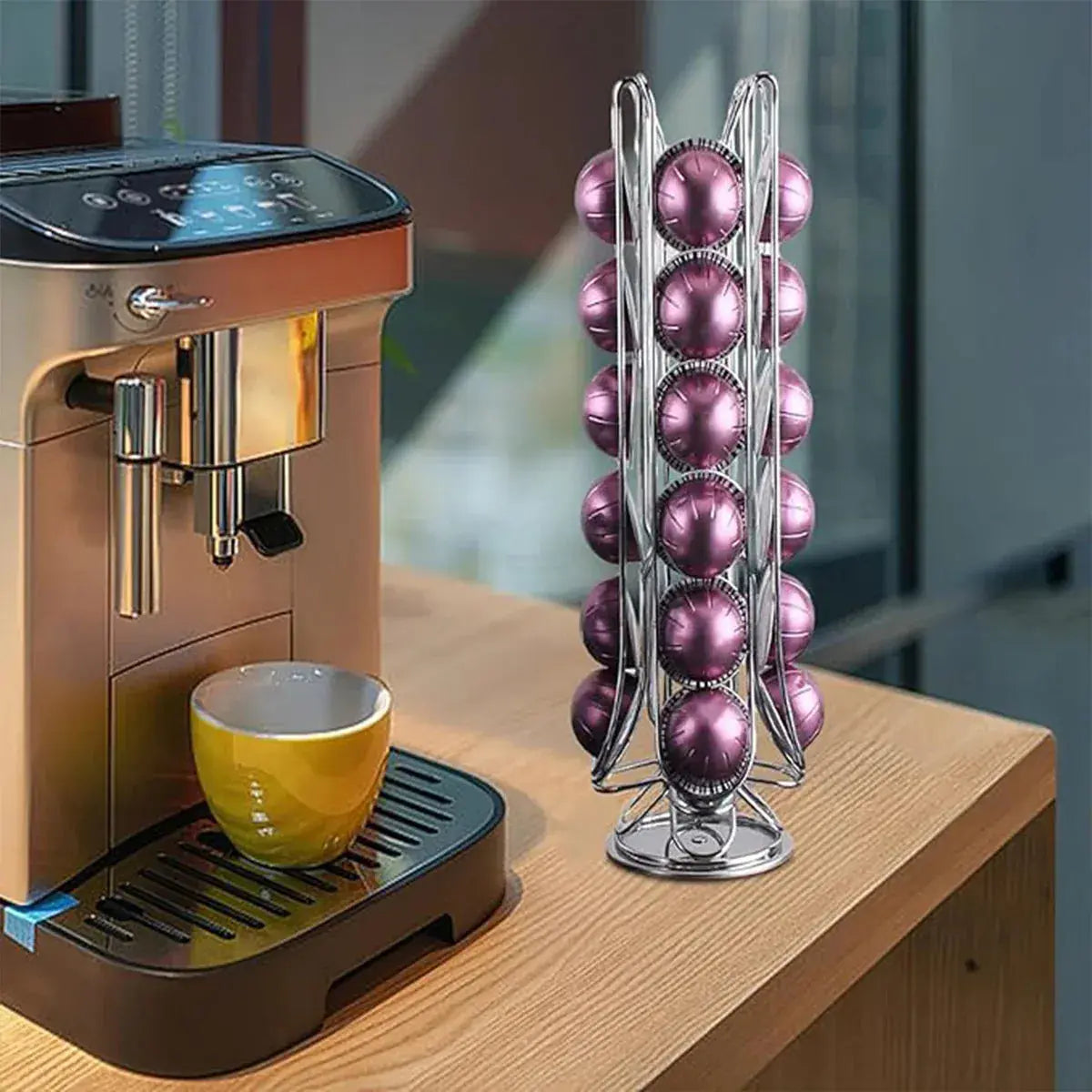 24 Coffee Capsule Holder Rack Storage Stand Pod Display Organizer Shelf Kitchen Wholesale Hub