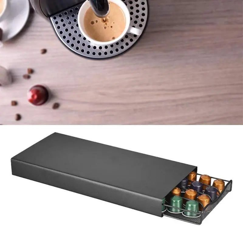 Coffee Pod Holder Drawer for Nespresso - 40 Capsules Storage Rack Stand Wholesale Hub