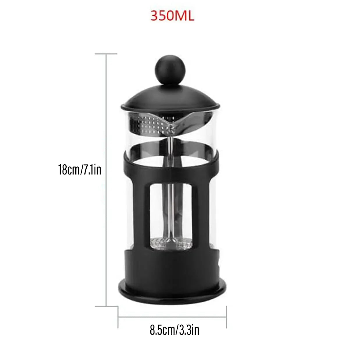 350ml French Press Coffee Maker Hand Press Tea Brewer with Filter Wholesale Hub