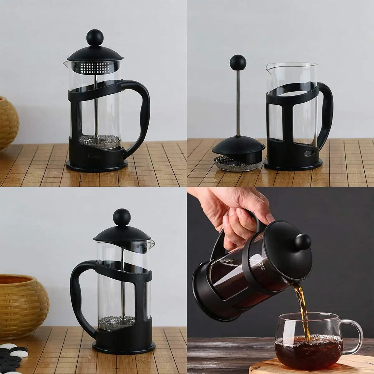 350ml French Press Coffee Maker Hand Press Tea Brewer with Filter Wholesale Hub