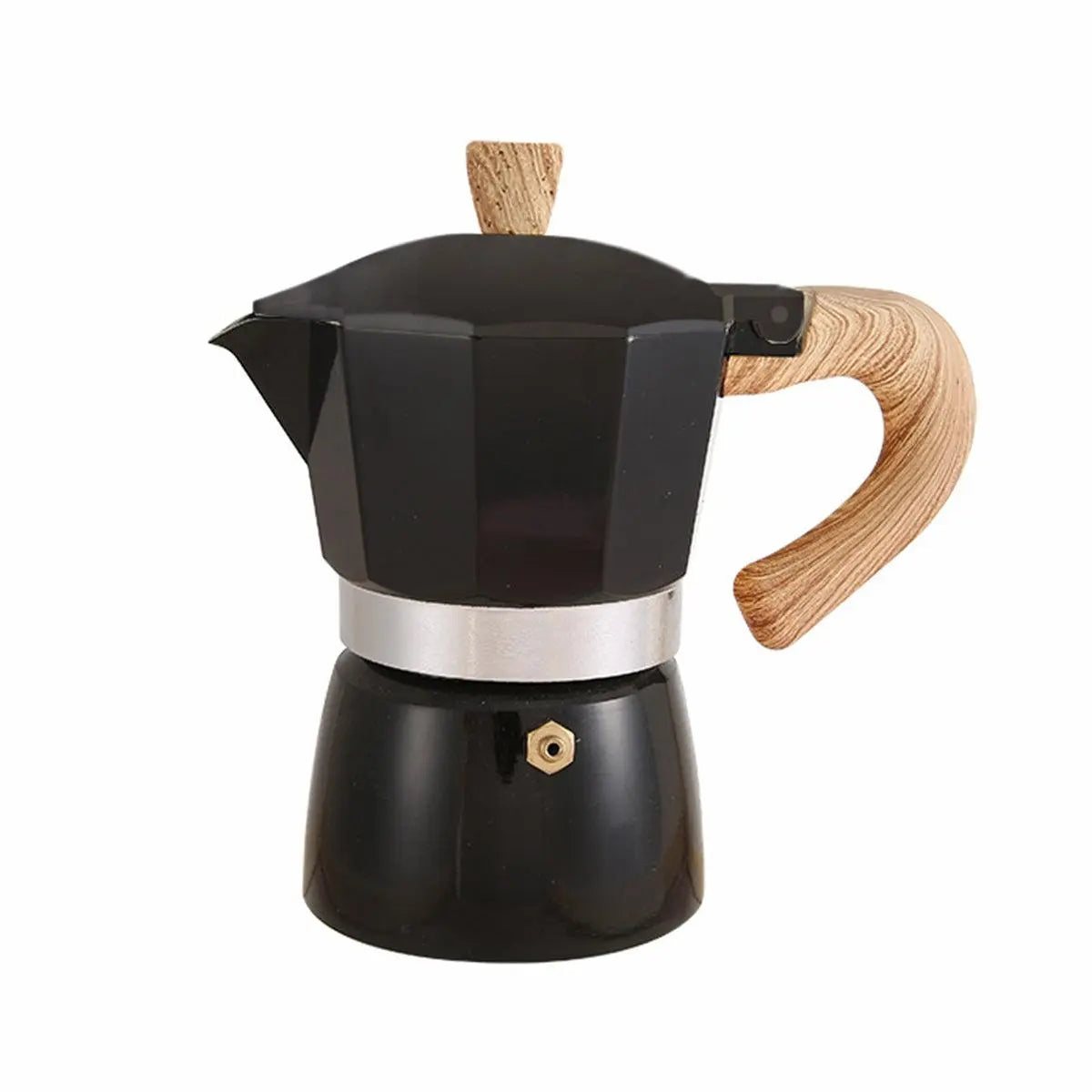Portable Coffee Maker Wood Grain Handle Outdoor Manual Espresso Machine Camping - Beige-150ml Wholesale Hub