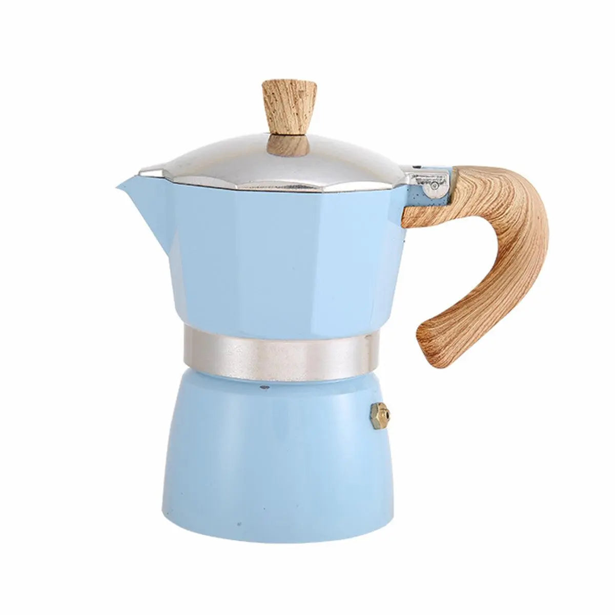 Portable Coffee Maker Wood Grain Handle Outdoor Manual Espresso Machine Camping - Beige-150ml Wholesale Hub