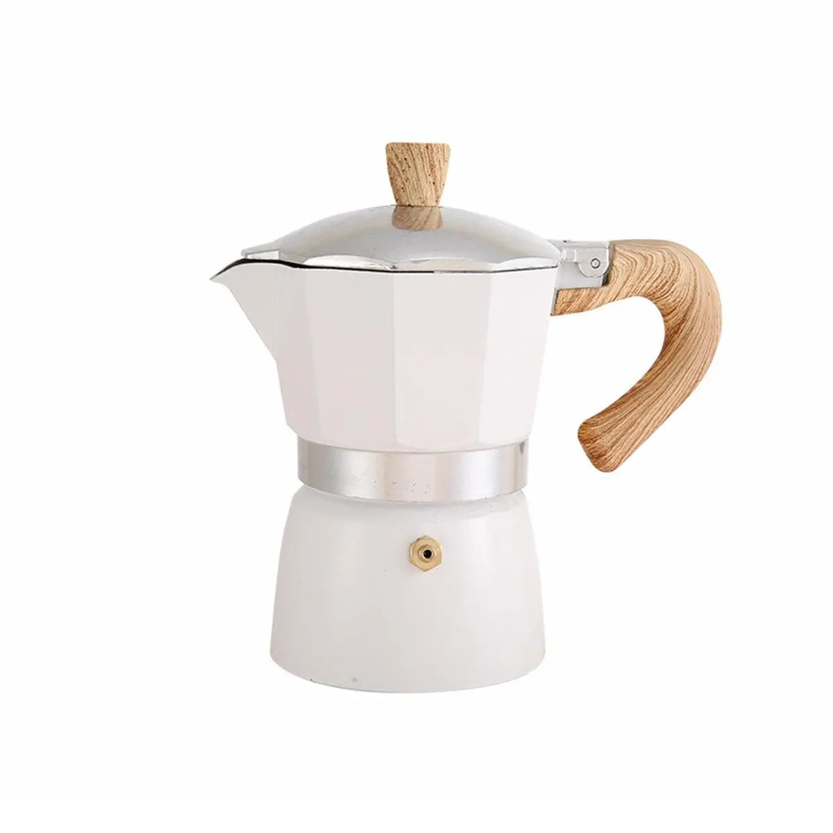 Portable Coffee Maker Wood Grain Handle Outdoor Manual Espresso Machine Camping - Beige-300ml Wholesale Hub