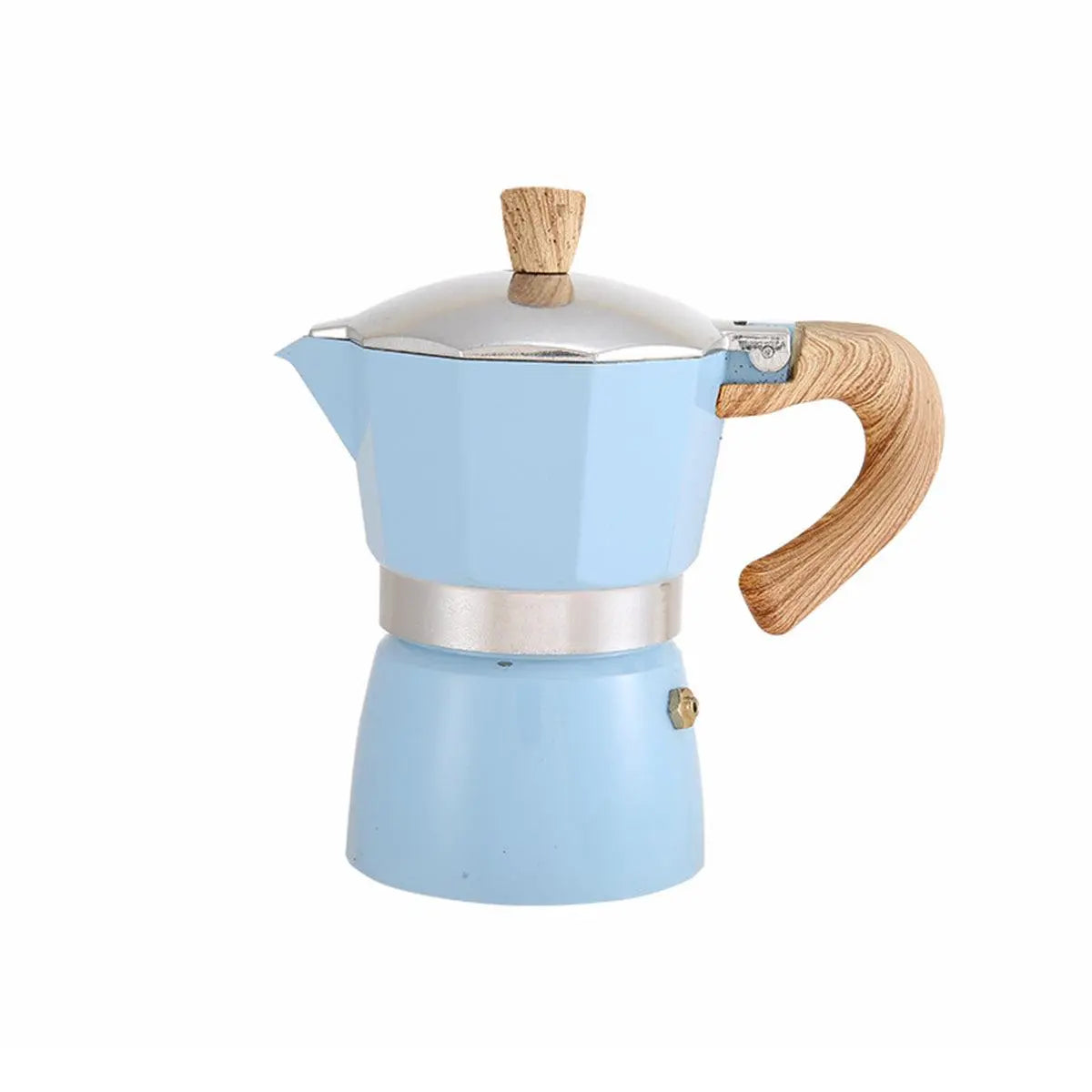 Portable Coffee Maker Wood Grain Handle Outdoor Manual Espresso Machine Camping - Beige-300ml Wholesale Hub