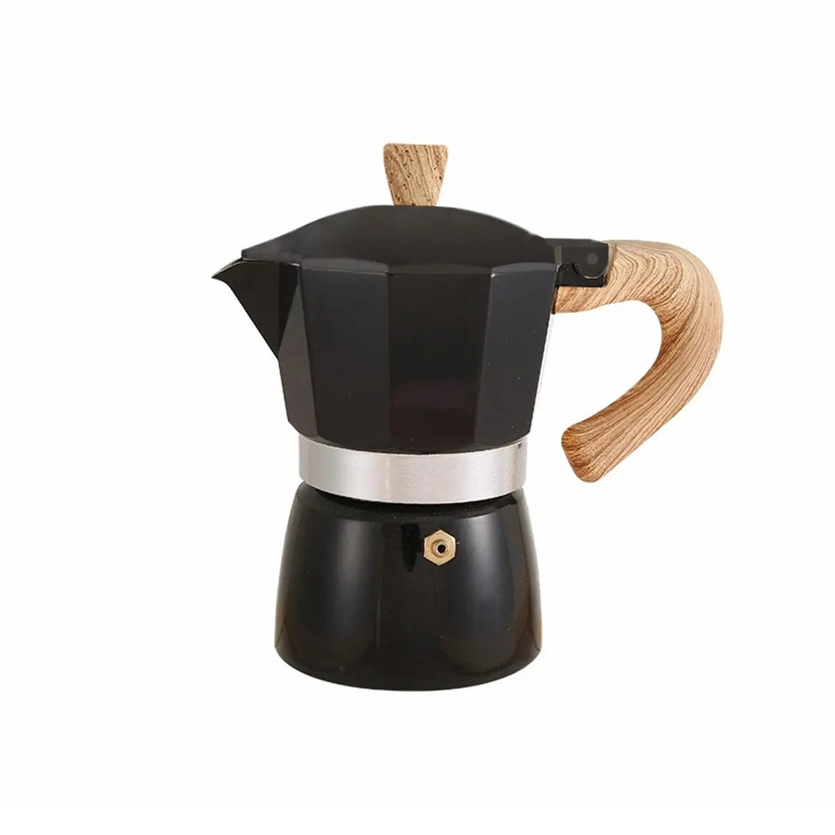 Portable Coffee Maker Wood Grain Handle Outdoor Manual Espresso Machine Camping - Blue-150ml Wholesale Hub