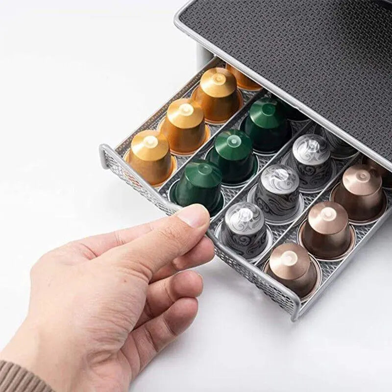 Coffee Capsule Drawer Holder for 40 Nespresso Pods with Non-Slip Top Rack Wholesale Hub