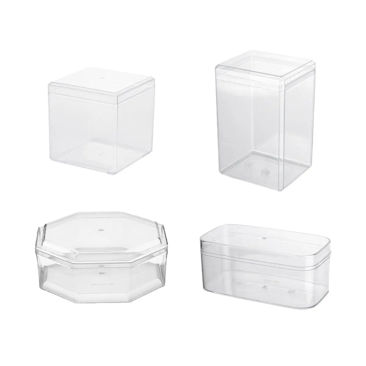 20pcs Transparent Biscuit Box Plastic Cake Box Pastry Dessert Storage Container - 7.5x7.5CM Wholesale Hub