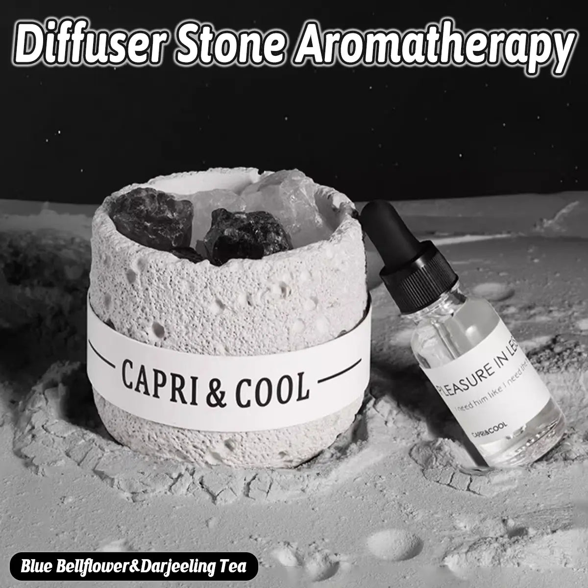 Crystal Stone Oil Diffuser Passive Aromatherapy Set White Natural Bedroom Decor - Blue Bellflower Wholesale Hub