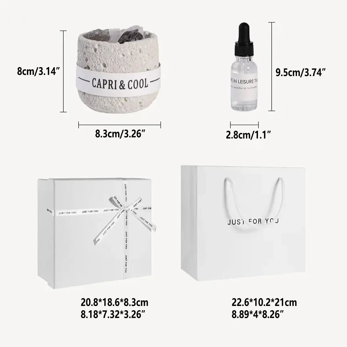 Crystal Stone Oil Diffuser Passive Aromatherapy Set White Natural Bedroom Decor - Blue Bellflower Wholesale Hub