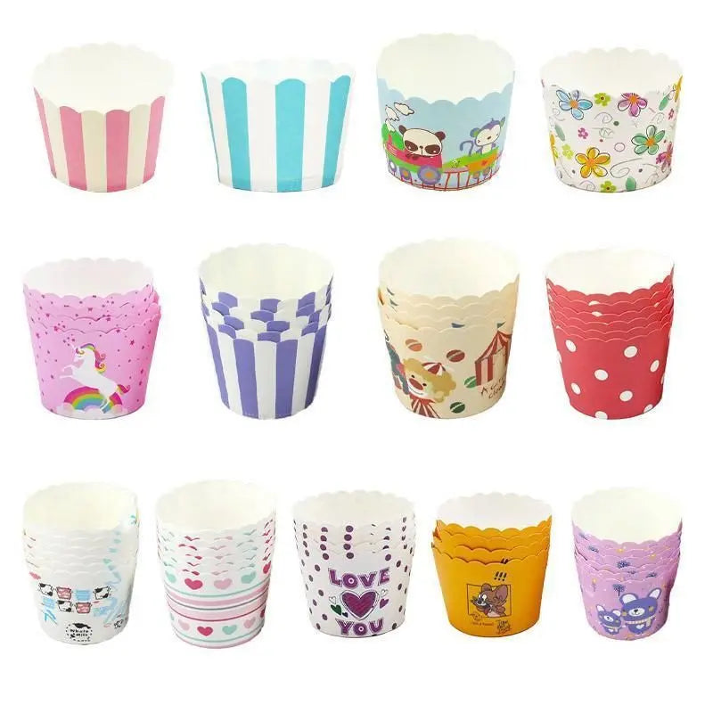 500pcs Colorful Cupcake Muffin Baking Cups Greaseproof Nonstick Paper Liners - Cupcake-500pcs-FTBD Wholesale Hub