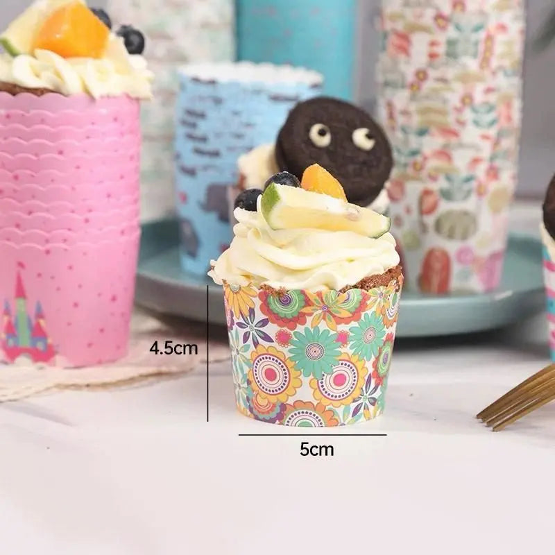 500pcs Colorful Cupcake Muffin Baking Cups Greaseproof Nonstick Paper Liners - Cupcake-500pcs-FTBD Wholesale Hub
