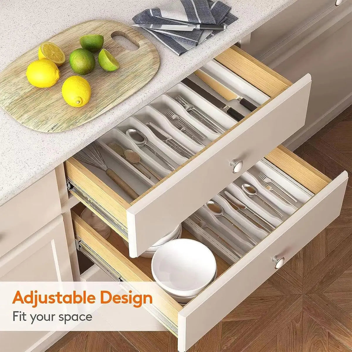 Portable Tableware Storage Box Telescopic Household Storage Tray Organizer Wholesale Hub