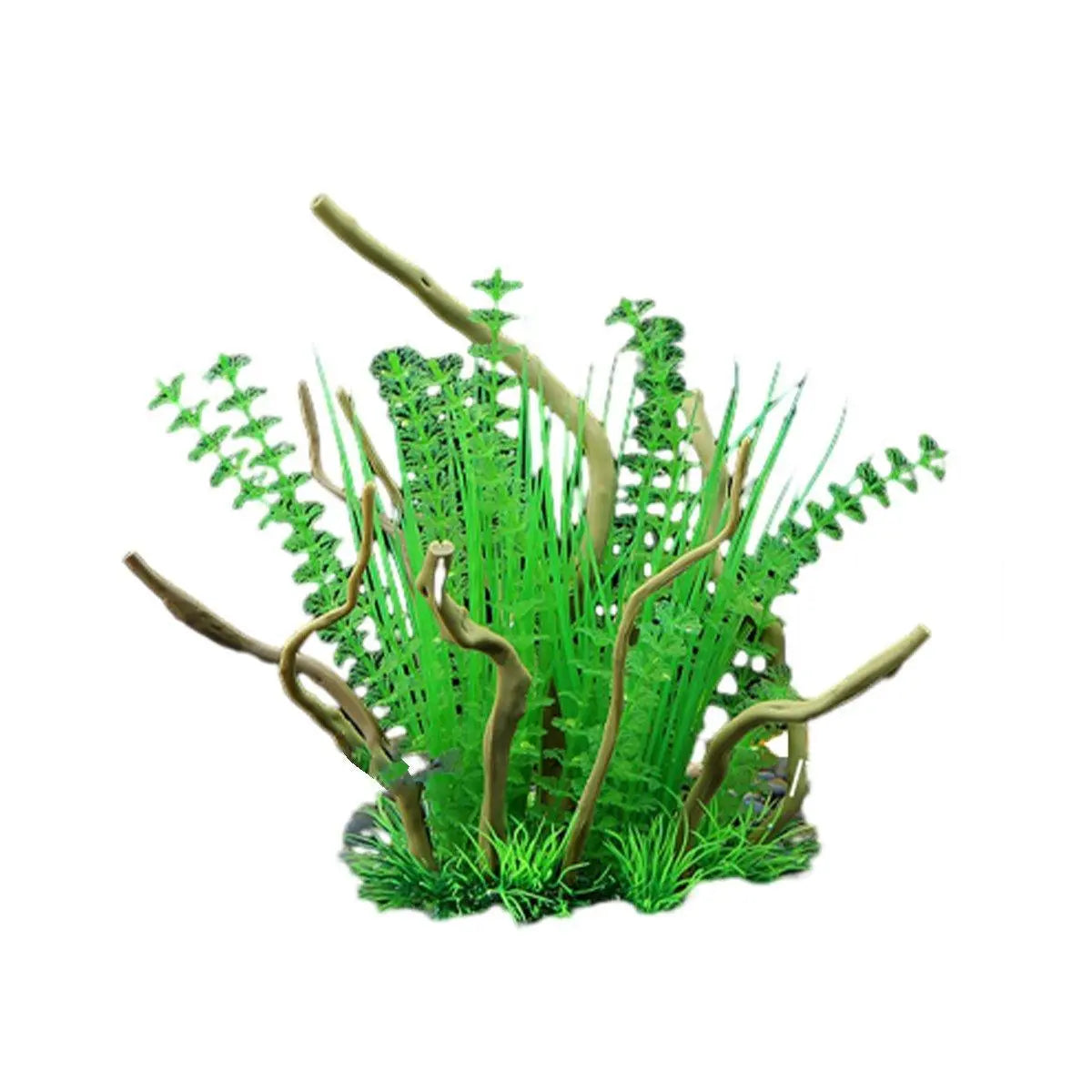 Aquarium Landscaping Decoration Artificial Wood and Plants Fish Tank Ornament - CM3901-Green Wholesale Hub